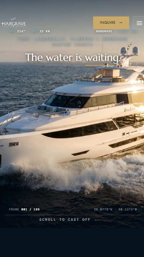 Hargrave Custom Yachts — website by Cineweb